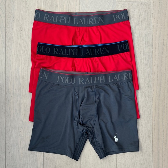 Ralph Lauren Red and Gray Boxer Briefs - Picture 1 of 4